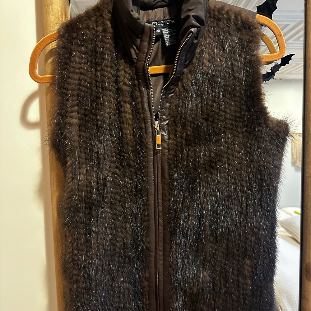 Etcetera Dark Brown Fur Vest